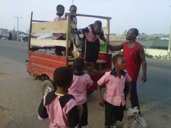 See The Kind Of School Bus Carrying These Pupils To School [See Photo]